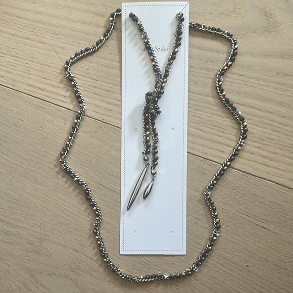 Stella & Dot Silver, Gold, Black, and Grey Lariat Necklace - NWOT. - Picture 5 of 8